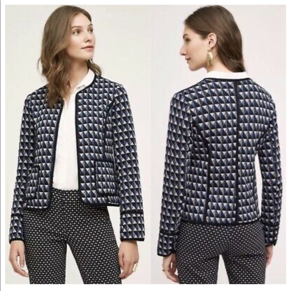 Anthropologie Hei Hei Vala quilted geometric print jacket